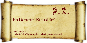 Halbrohr Kristóf névjegykártya